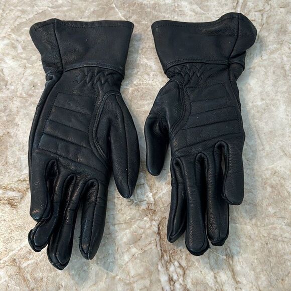 Harley Davidson Black Leather Gloves - Picture 3 of 5